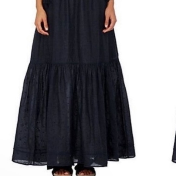 Ulla Johnson Peasant Slouchy Maxi Dress. Navy Blue. Size 0 - Picture 7 of 15